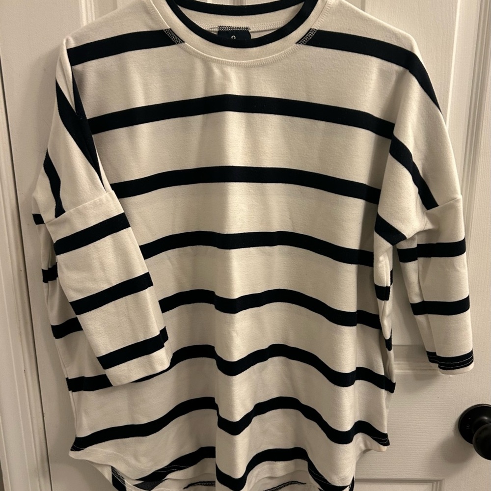 Tuckernuck Navy and White Striped Swing Sweatshirt